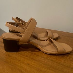 Everlane Double Strap Leather Heeled Sandals